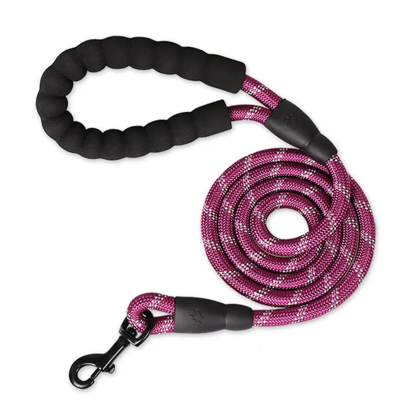 Reflektierende Hundeleine Stark 150/200/300cm Verstellbar Robuste Führleine für Kleine Große Hunde Kaufschwan® Lila 0.8cm 200cm