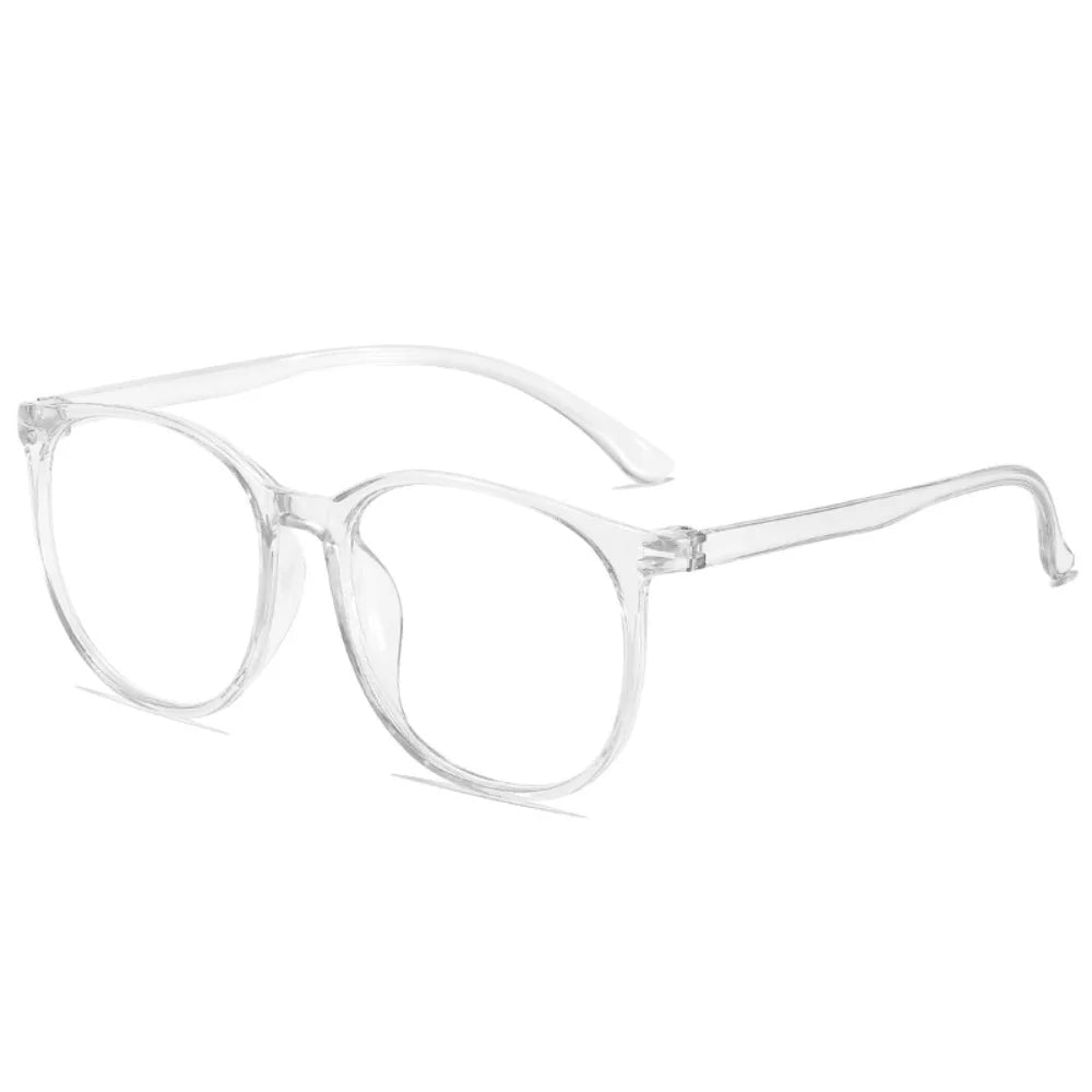Transparente Große Damenbrille – Runde Anti-Blau-Licht Computerbrille | Flache Optische Gläser für Augenschutz & Alltag Kaufschwan® Transparent