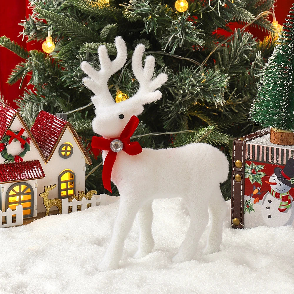 Weihnachtsdeko Elch Figur 16/21/26 cm – Deko Rentier aus Kunstharz für Tisch, Fensterbank & Weihnachtsbaum | Winter & Weihnachtsdeko Set Kaufschwan®