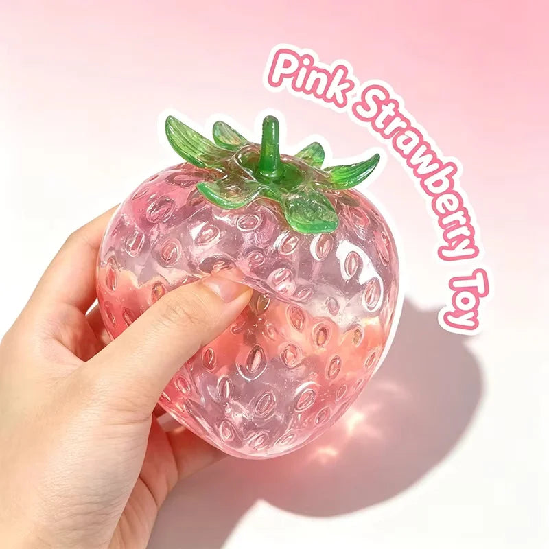 Erdbeer-Squishy – Weiches Formbares Knautsch- & Fidget-Spielzeug ohne Rückfederung für ASMR, Sensorik & Stressabbau