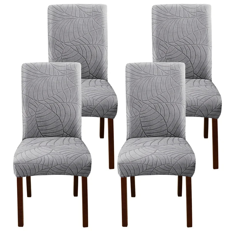 1/2/4/6 Stück Blatt Jacquard Stuhlbezug – Einfarbiger Spandex Sitzbezug | Elastischer Stuhlschutz für Küche, Esszimmer & Restaurant Kaufschwan®