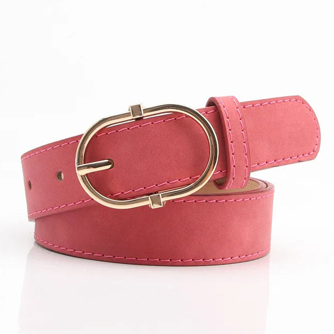 Damen Gürtel aus PU-Leder – 2,8×106 cm Schlichtes Nadelverschluss Design | Modischer Koreanischer Stil Taillengürtel für Jeans, Hosen & Kleider Kaufschwan® Rot