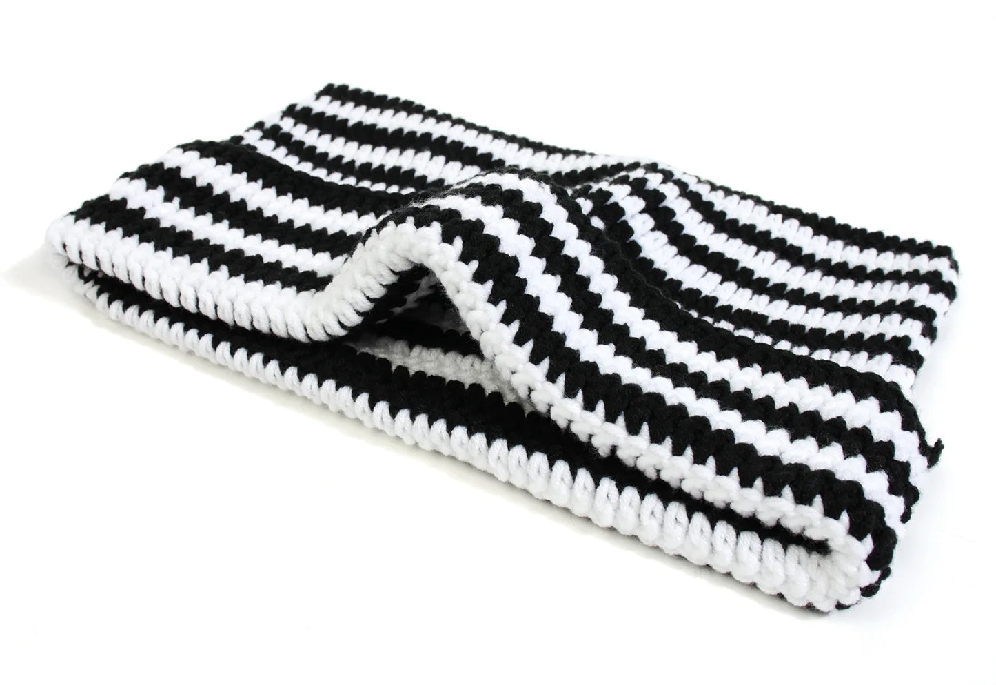 Häkelmütze mit Katzenohren – Weiche Acryl Wintermütze für Damen | Gestreifte Warme Beanie Mütze Geschenk Kaufschwan®