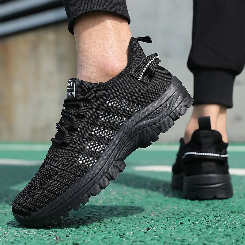 Herren Atmungsaktive Laufschuhe – Leichte Sportschuhe für Training & Freizeit | Unisex Outdoor Sneaker Kaufschwan® Schwarz Weiß 39