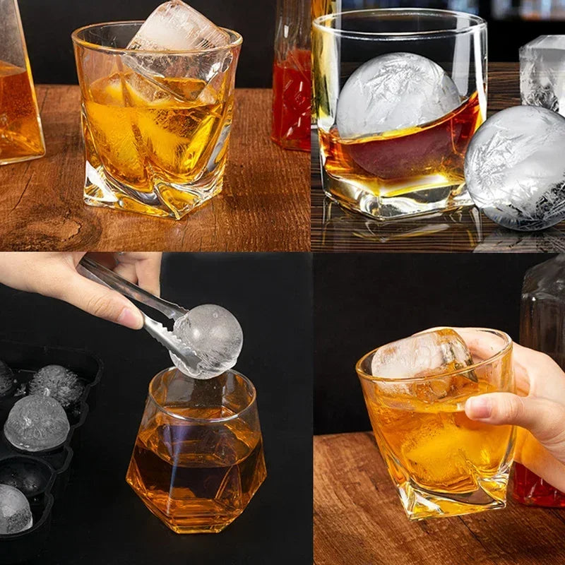 Große Silikon Eiswürfelform - Wiederverwendbare Eisballform für Whiskey - Runde Eiswürfelform Kaufschwan®
