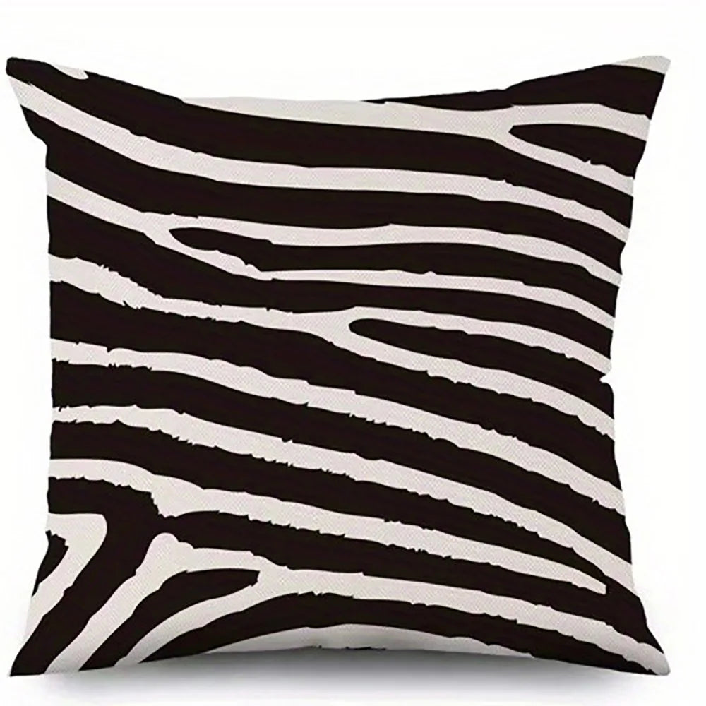 Schwarz-Weiß Zebra Muster Kissenbezüge | Dekorativer Bezug für Sofa, Auto & Schlafzimmer Kaufschwan® 60x60cm Design 2