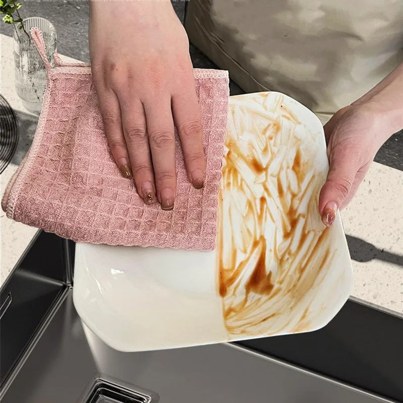 25×25 cm Küchen Reinigungstücher – Fettabweisende Mikrofaser Wischtücher | Saugfähige Geschirrtücher für Haushalt & Küche Kaufschwan®