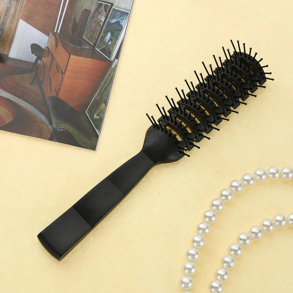 Professioneller Antistatischer Haarkamm – Schwarzer Rippengriffs Massage-Haarbürste | Styling-Tool für Damen & Herren Kaufschwan®