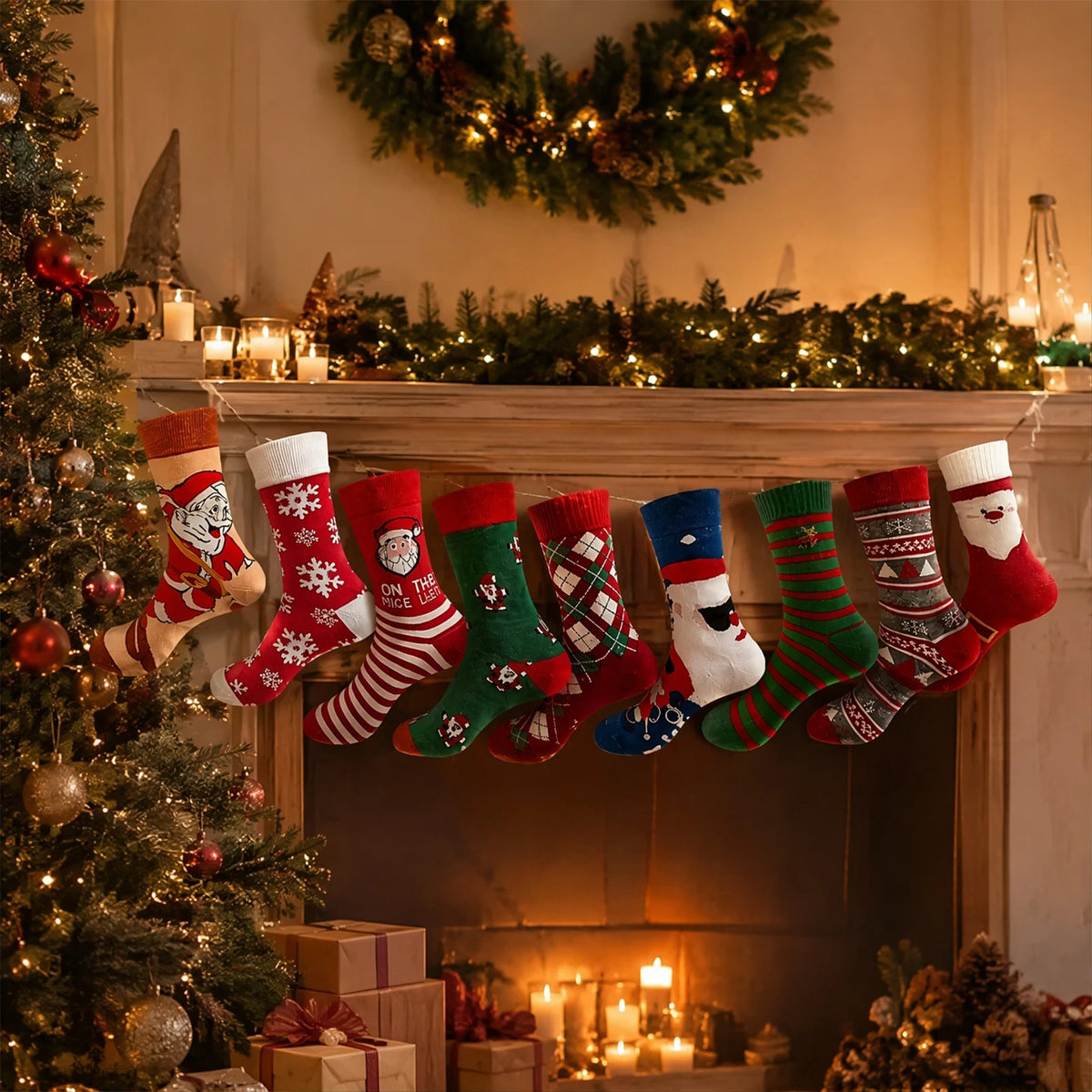 Socken-Adventskalender – 24-Tage-Weihnachtskalender mit Warmen Weihnachtssocken für Damen & Herren