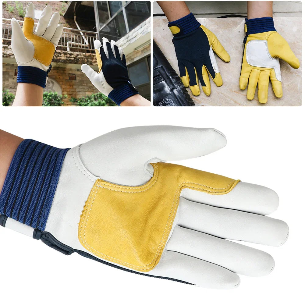 Weiche Schafsleder Arbeitshandschuhe Fahrer Schutz Handschuhe für Schweißen Garten Mechanik Kaufschwan®