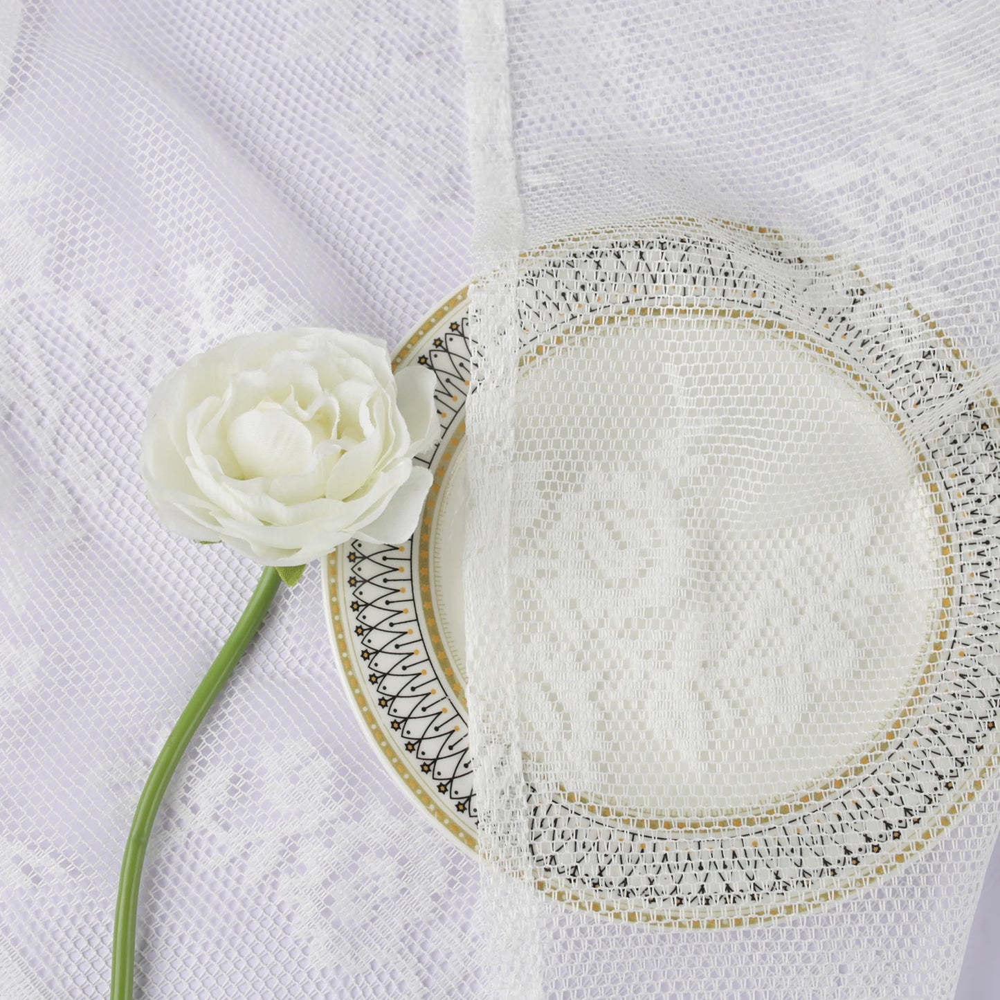 Vintage Spitze Floral Transparenter Vorhang mit Stangentasche Romantische Fenster Gardinen für Wohnzimmer 2 Stück/Set Kaufschwan®