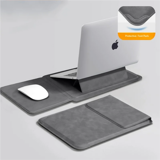 Laptop Tasche/Hülle mit Ständer – Schützende Notebook-Hülle & Ergonomische Tragetasche für Damen & Herren Kaufschwan® Dunkelgrau 14 Zoll
