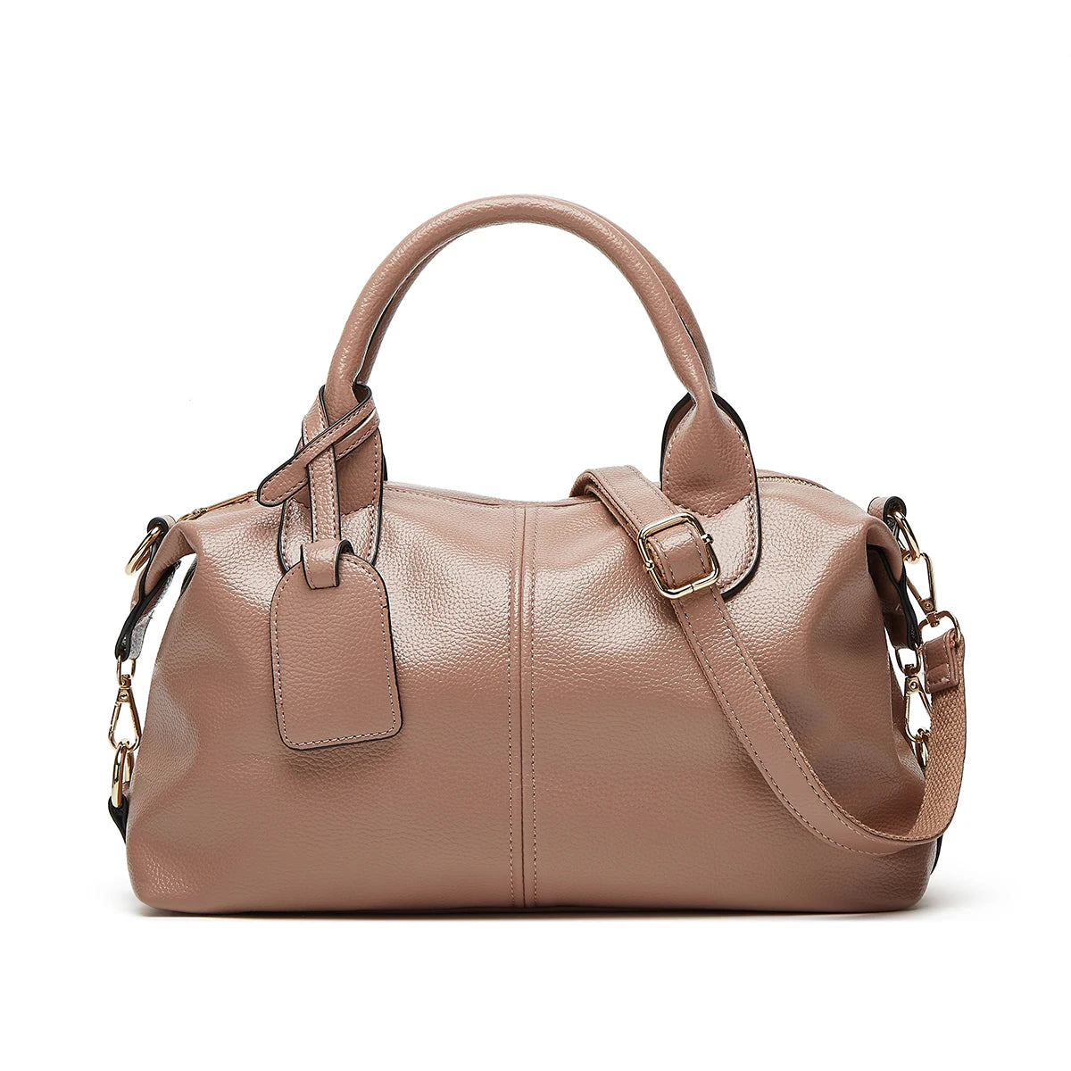 Elegante Damenhandtasche aus Oil-Wax Kunstleder mit Großem Fassungsvermögen – Boston Schulter- & Crossbody Tasche mit Reißverschluss Kaufschwan® Rosa