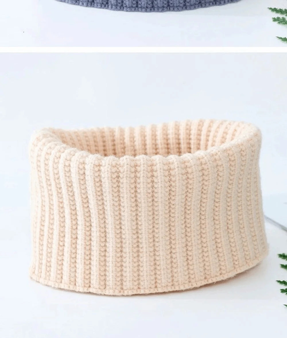 Gestrickter Halswärmer – Winddichter Warmer Winter Schal für Damen & Herren | Dickes Gestricktes Kälteschutz Schlauchtuch Kaufschwan®
