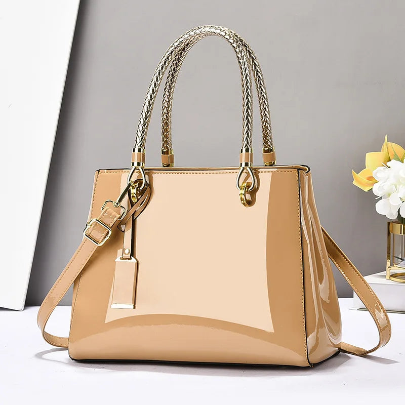 Modische Damen Satchel Handtasche – Neuer Street Trend Leder Crossbody & Schultertasche mit Reißverschluss und Großem Fassungsvermögen Kaufschwan® Beige