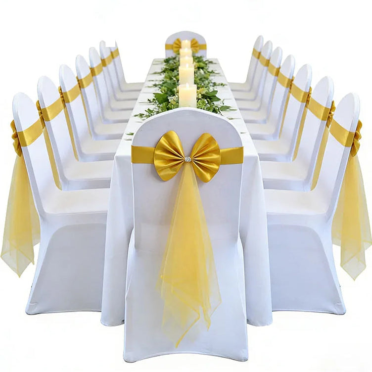 Stuhlschleifen mit Satinband – Elegante Hochzeits- & Event Dekoration Kaufschwan®