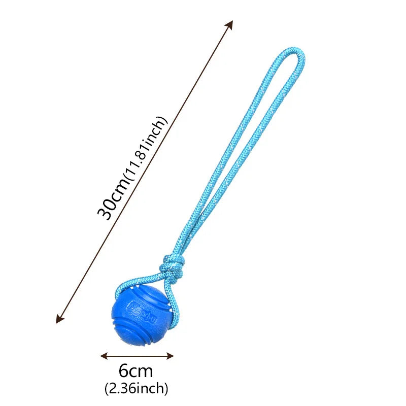 Hund Trainingsball mit Seil – Baumwoll Seilspielzeug zum Ziehen und Werfen Kaufschwan® Blau M