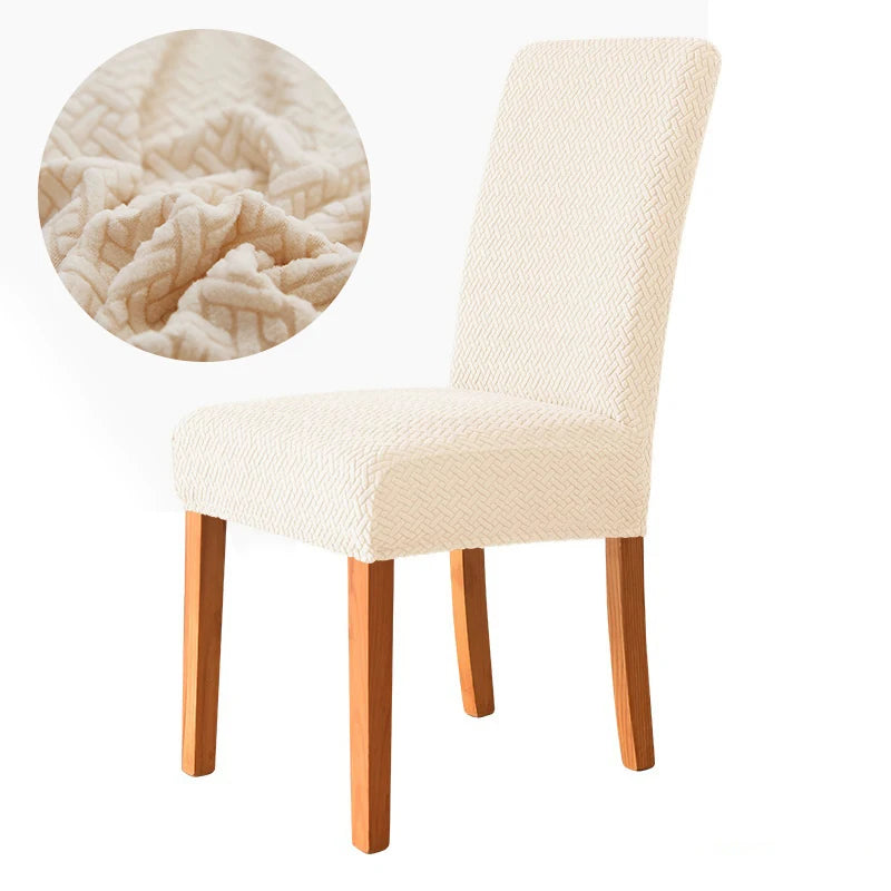 Elastischer Esszimmer Stuhlbezug – Dehnbarer Dicker Jacquard Küchenstuhl Überzug für Esszimmer, Hotel, Hochzeit & Bankett