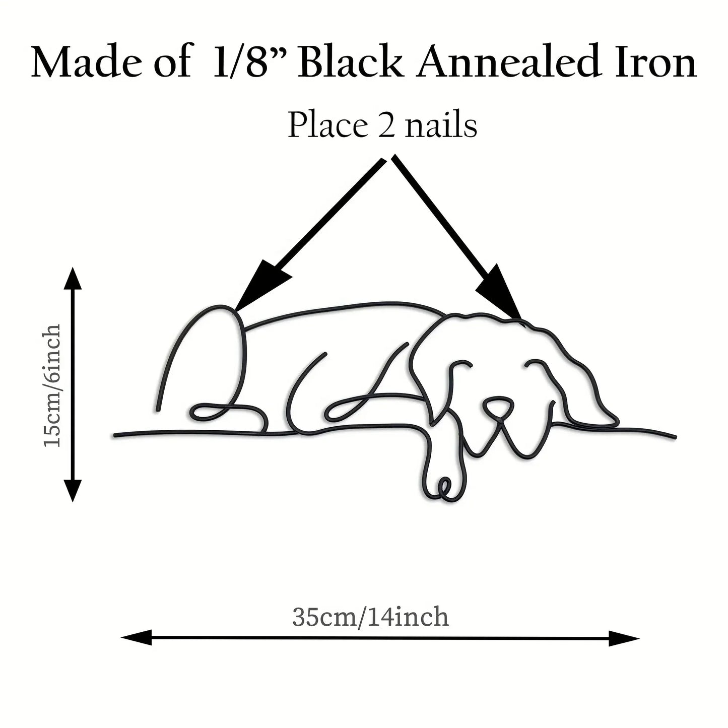 Metall Hunde Wanddeko – Minimalistisches Metall Wandbild für Wohnzimmer Kaufschwan®
