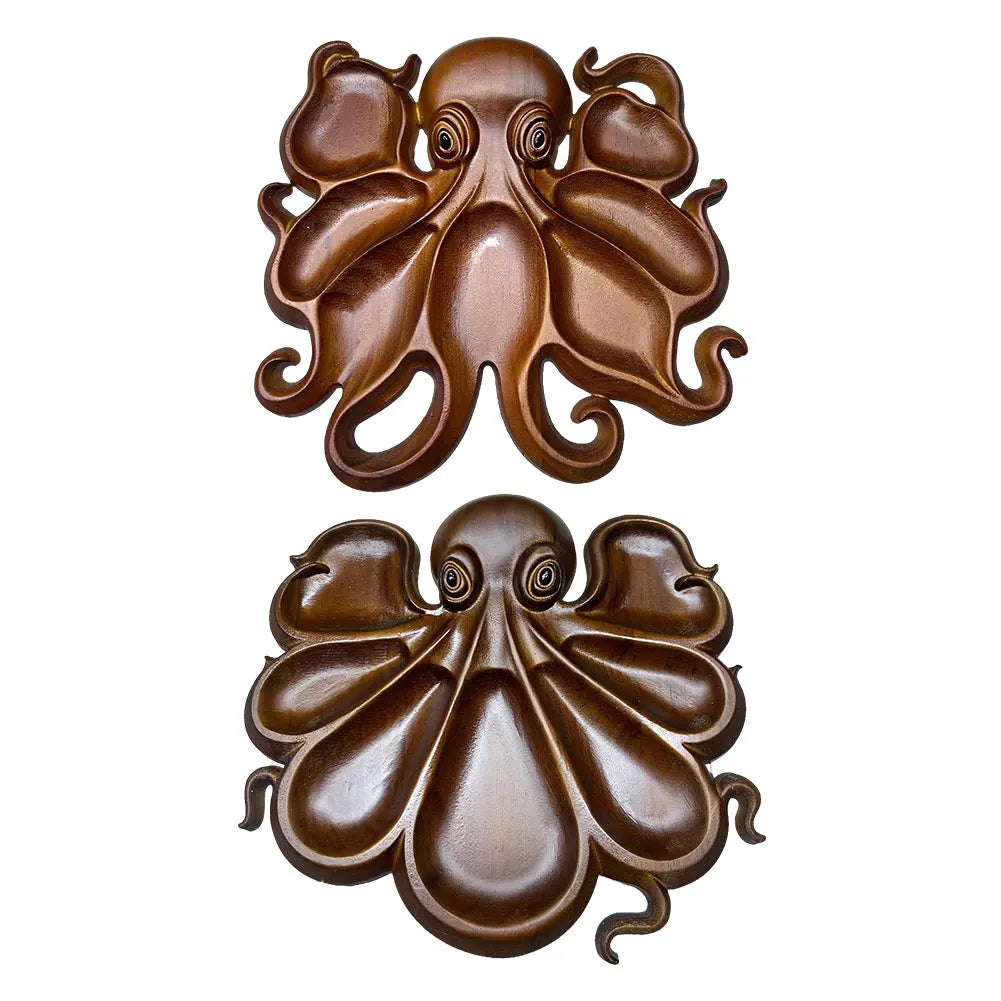 Oktopus Servierbrett aus Holz im Ozean-Design – Charcuterie- & Käseplatte für Käse, Fleisch, Brot & Obst Kaufschwan®