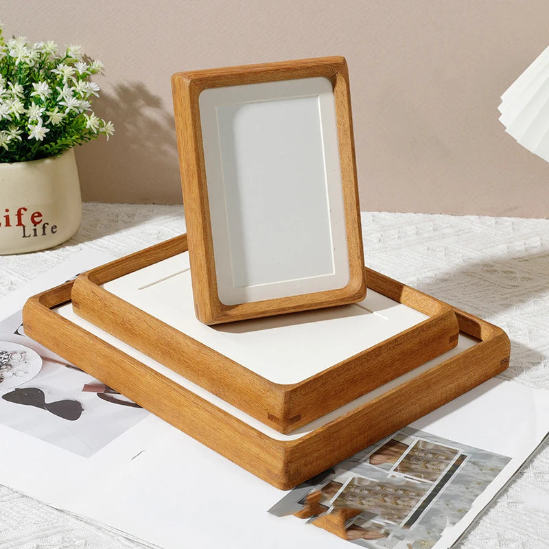 Massivholz Bilderrahmen aus Schwarznuss – Zapfenverbindung Eleganter Fotoaufsteller Kaufschwan® Sandelholz 10.2x15.2cm
