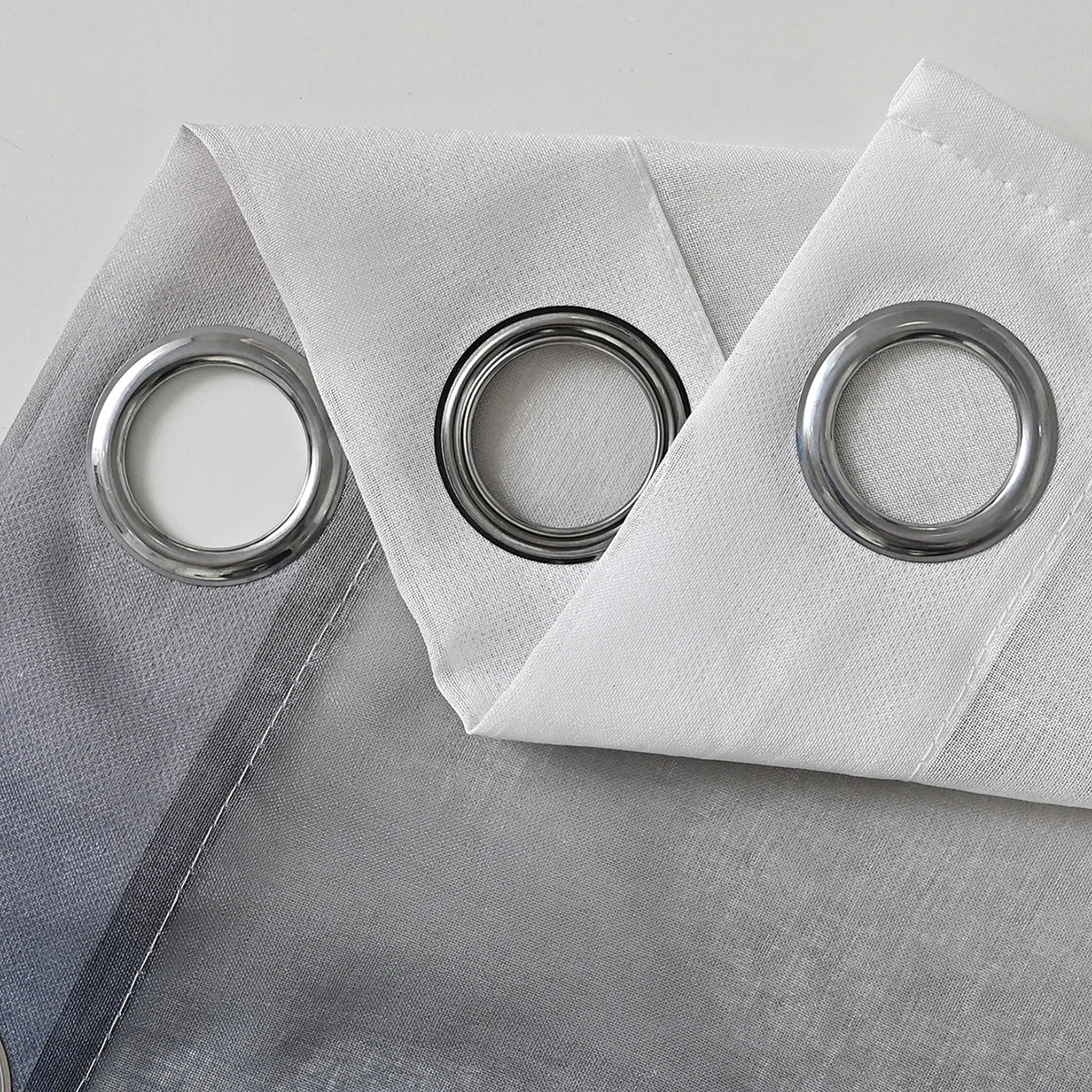 Mehrfarbiger Farbverlauf Halb Verdunkelungsvorhang mit Stangendurchzug für Wohnzimmer 2 Stück/Set Kaufschwan®