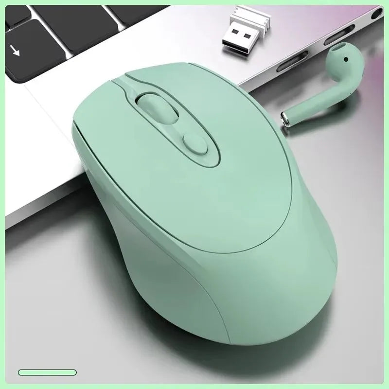 Bluetooth-Kompatible 2.4G Wiederaufladbare Kabellose Maus – Leise USB Gamer Maus für PC, Laptop, MacBook & Tablet Kaufschwan® Grün