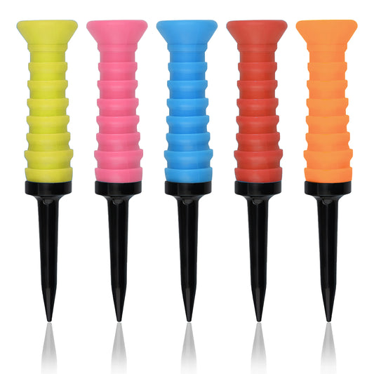 5 Stück 360° Flexible Gummigolf-Tees – 83mm (3,27 Zoll) | Langlebige, Reibungsarme Bunte Tees für Driving Range & Alltagsspieler Kaufschwan® Multi