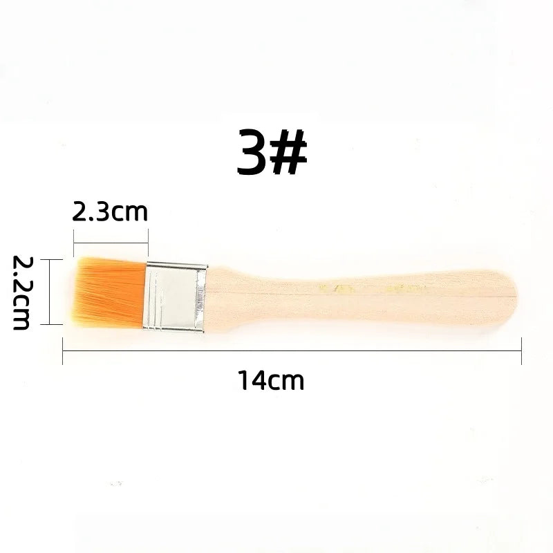 Nylon Pinsel Set – Holzgriff Flachpinsel für Öl- und Acrylmalerei Kaufschwan® Pinsel 3 10 Stück