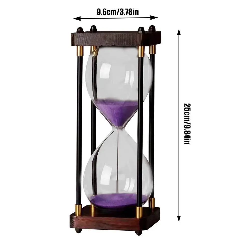 Retro Sanduhr aus Glas – 60 Minuten Borosilikat Timer für Schreibtisch Dekor, Spiele & Unterricht Kaufschwan® Lila