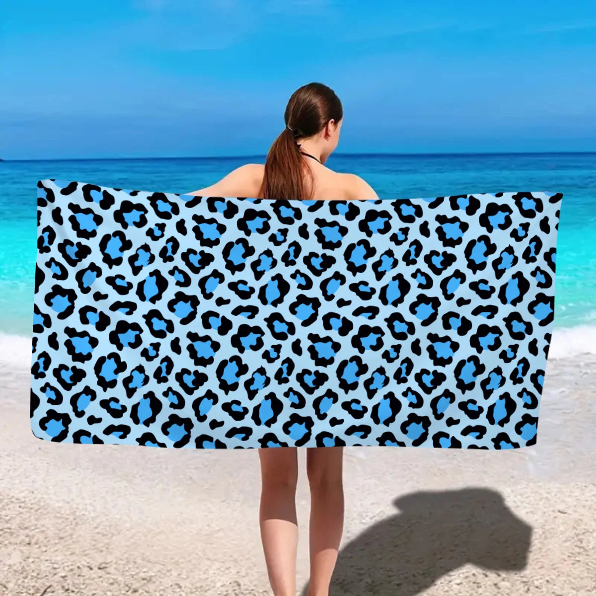 Modisches Strandtuch mit Leopardenmuster – Schnell Trocknend & Saugfähig | Multifunktionales Mikrofaser Handtuch für Sport, Schwimmen & Yoga Kaufschwan®