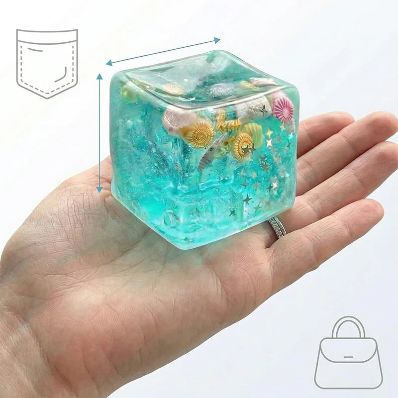 Ozeanmuschel Transparentes Maltose-Squishy – Superweiches Sternwürfel Knautsch-, Fidget- & Sensorik-Stressball-Spielzeug für Erwachsene