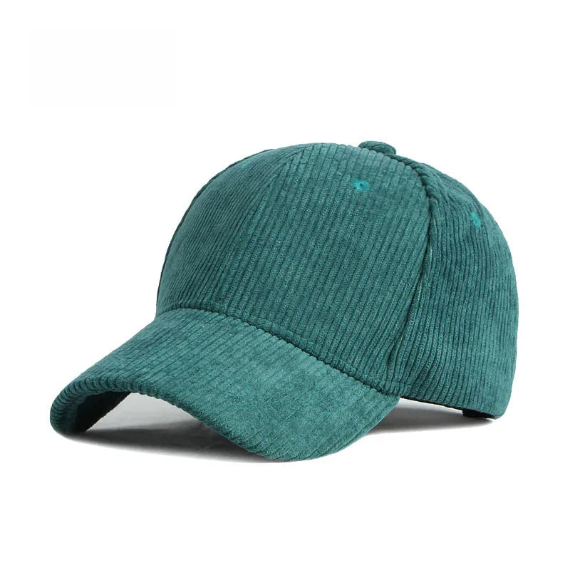 Cord Baseballkappe | Damen & Herren Baumwolle Einfarbige Baseballcap | Herbst Warm Hip Hop Snapback Baseballcap Kaufschwan® Dunkelgrün
