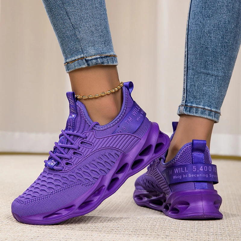 Damen Sportschuhe – Modische Plateau-Sneaker | Frühling & Winter Laufschuhe für Frauen | Auch in Übergrößen bis 43 Kaufschwan® Lila 35
