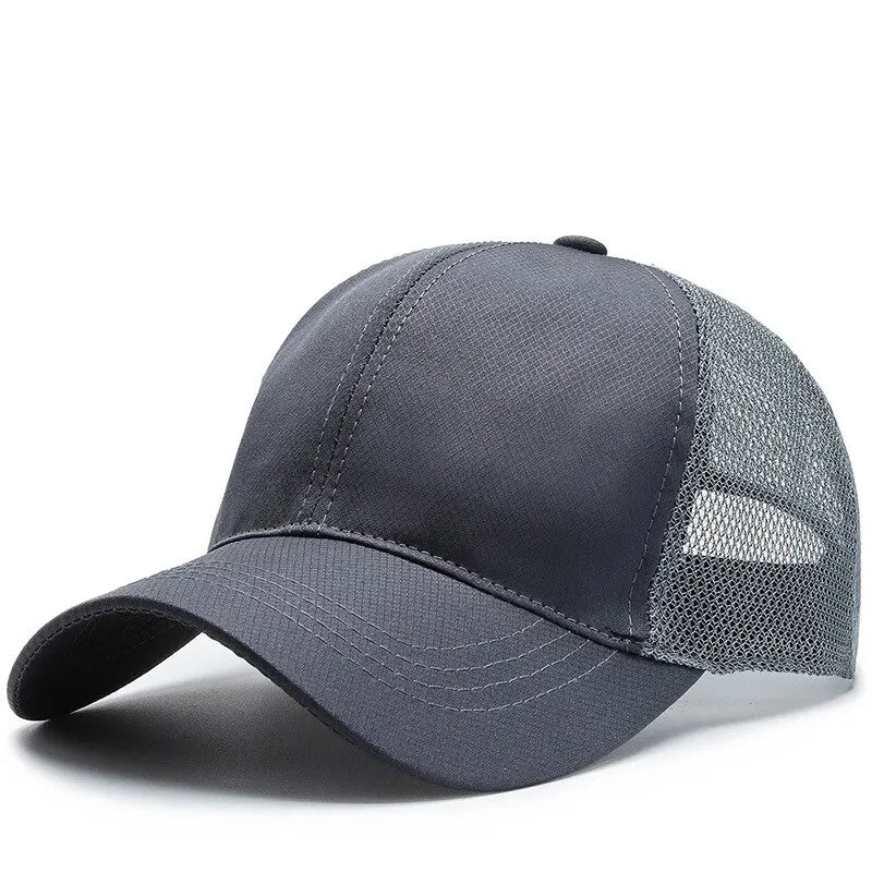 Outdoor Sport Baseballkappe | Herren Sommer Atmungsaktive Mesh-Baseballcap | Leichte Solide Farbe für Freizeit & Outdoor Kaufschwan® Dunkelgrau Adjustable