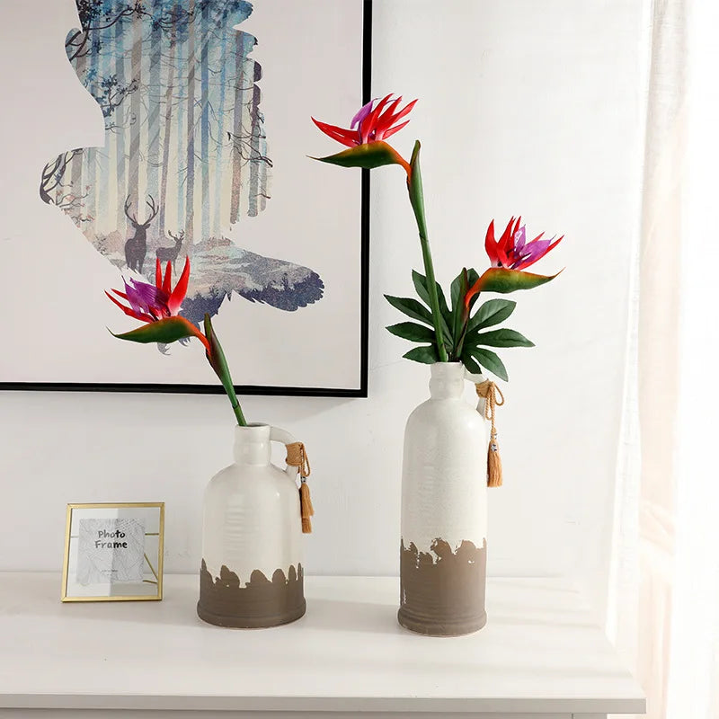 80cm Künstliche Paradiesvogelblume – Realistische Tropenpflanze für Wohnräume, Showroom & Innenraumdekoration Kaufschwan®