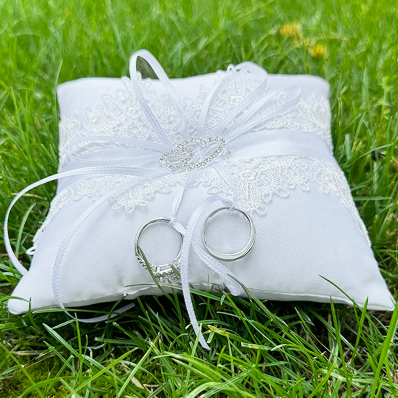 Doppel Herz Ringkissen Hochzeit – Schleifen Ringhalter für Braut Kaufschwan®