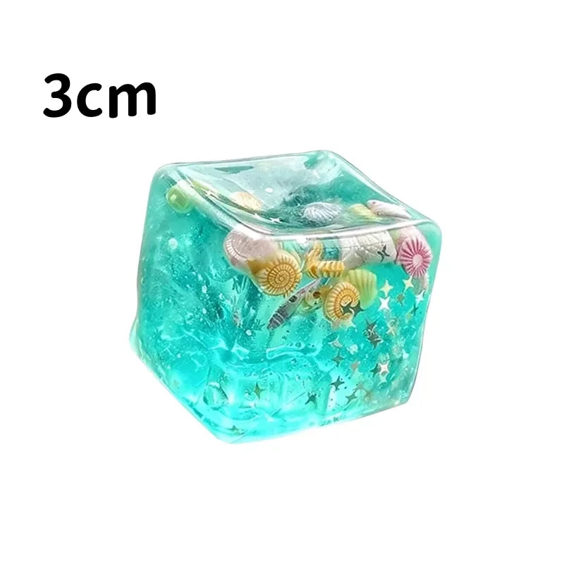 Ozeanmuschel Transparentes Maltose-Squishy – Superweiches Sternwürfel Knautsch-, Fidget- & Sensorik-Stressball-Spielzeug für Erwachsene