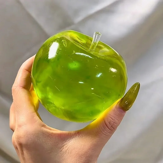 Grüner Apfel-Squishy – Weiches Transparentes Slow-Rising Sensorik- & Fidget-Knautschspielzeug für Entspannung, Stressabbau & Schreibtisch
