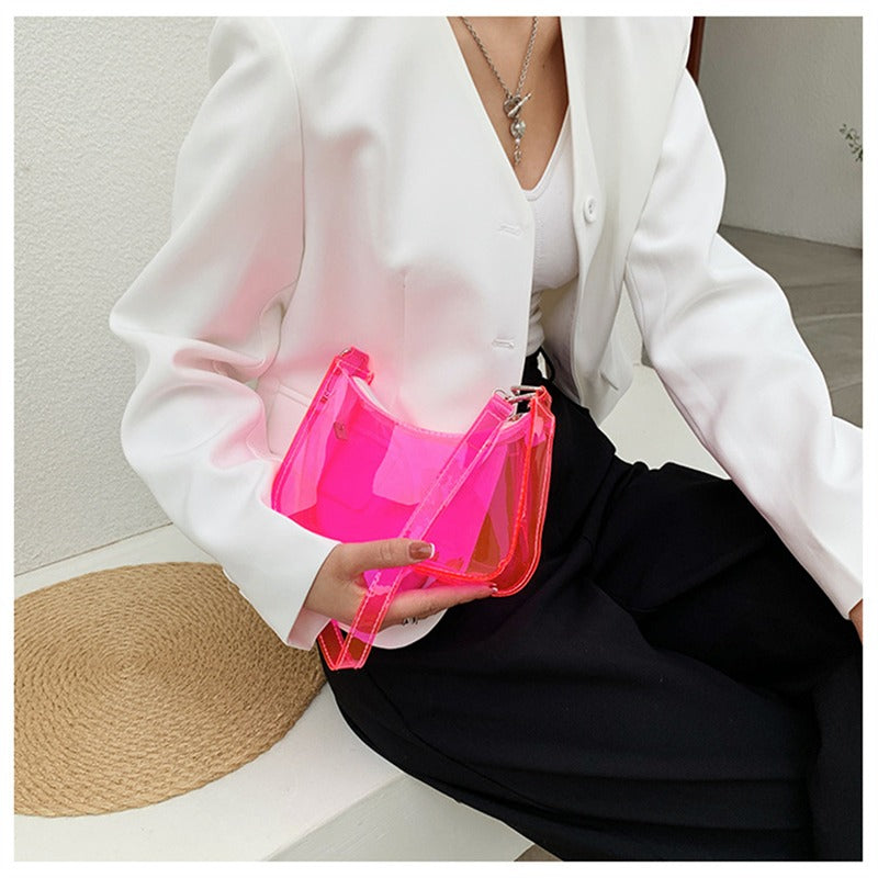 Transparente Jelly Umhängetasche – Kleine Zipper Tasche & Modische Handtasche für Damen Kaufschwan®