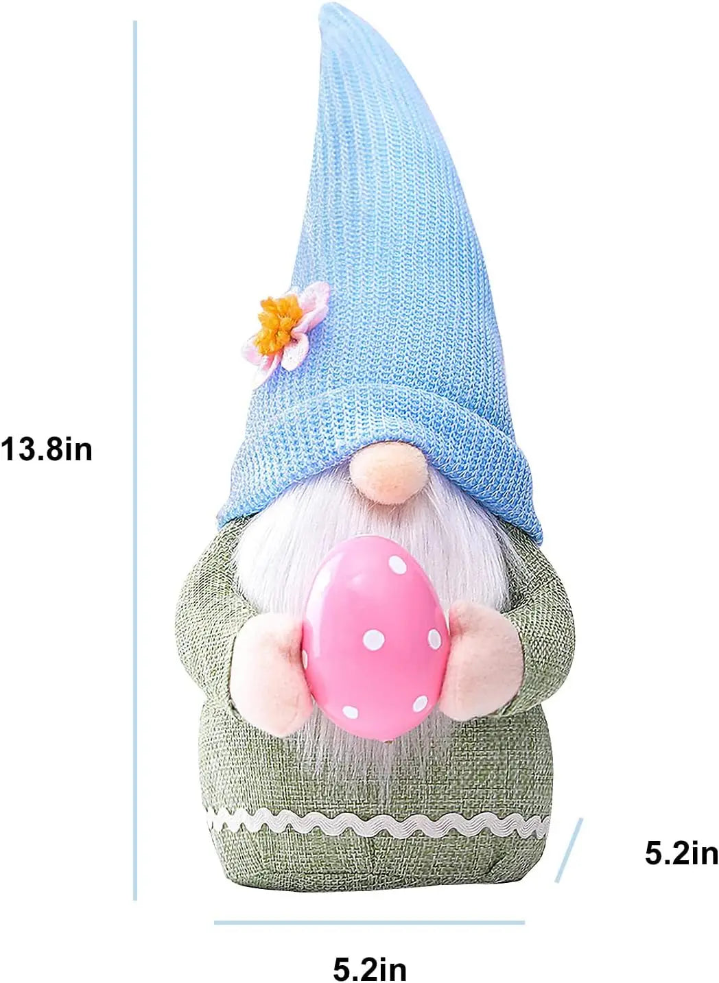 Osterhasen-Wichtel mit Ei – Handgemachte Faceless Plüschfigur | Frühlingsdeko & Geschenk für Mädchen Kaufschwan®