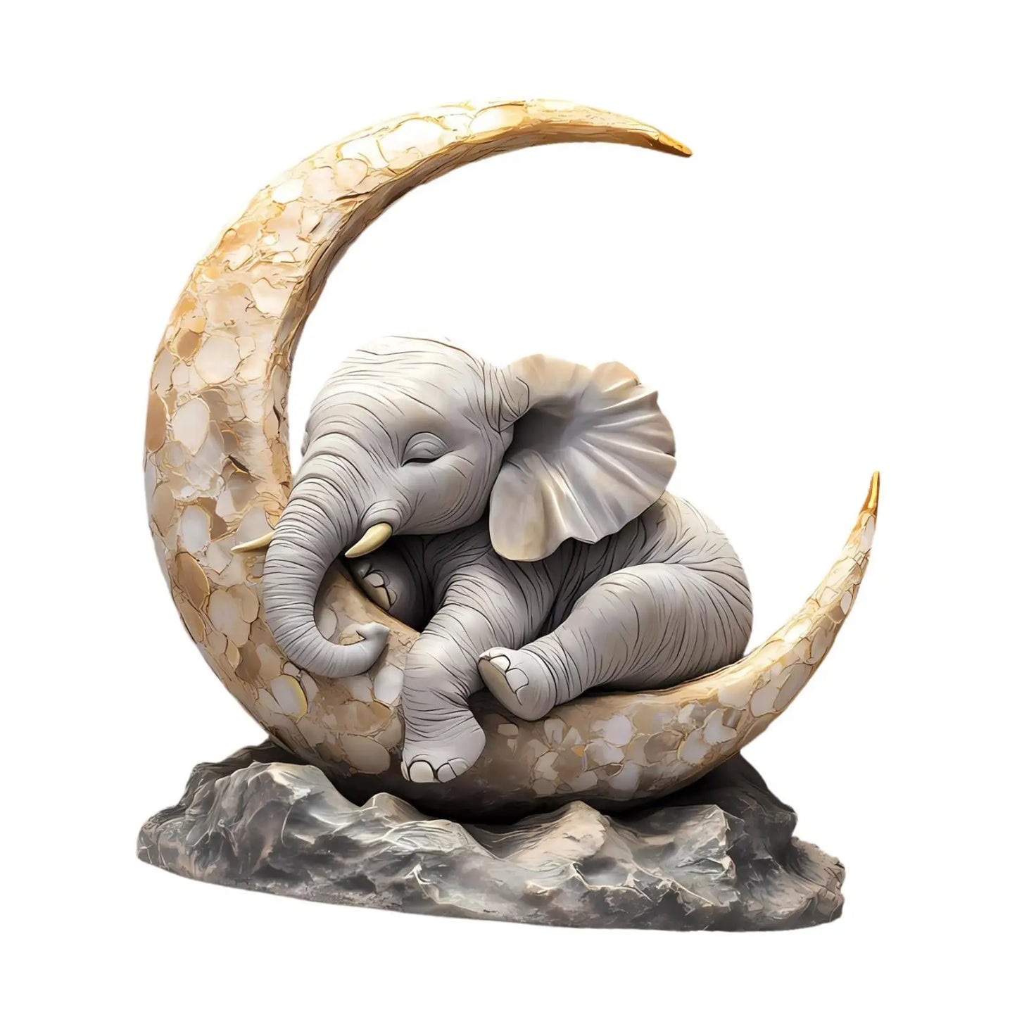 Elefant/Mond Tischdekoration – Niedliche Tierkunst Dekoration für Wohnzimmer und Zuhause Kaufschwan®