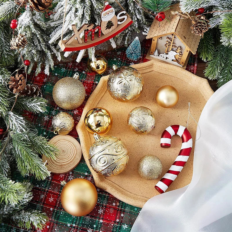 30 Stück Weihnachtskugeln – 4/6/8CM Bruchsichere Kunststoff Kugeln | Weihnachtsbaum Deko für Zuhause & Neujahr Kaufschwan®