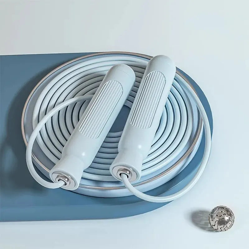 Verstellbares Springseil aus Stahl – Skipping Rope mit Kugellagern | Fitness Springseil für Abnehmen Damen & Herren Kaufschwan® Blau