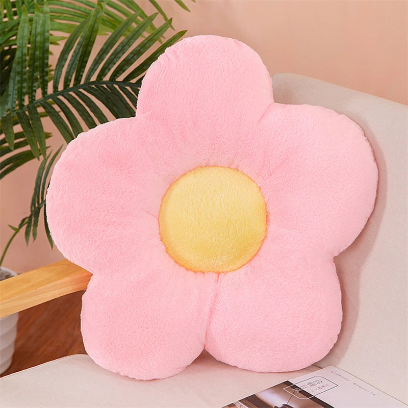 Gefülltes Fünf-Blütenblatt Kissen | Süßes Sonnenblumen Plüschkissen | Dekoration fürs Mädchenzimmer & Fensterbank | Rosa Sitzkissen Kaufschwan®
