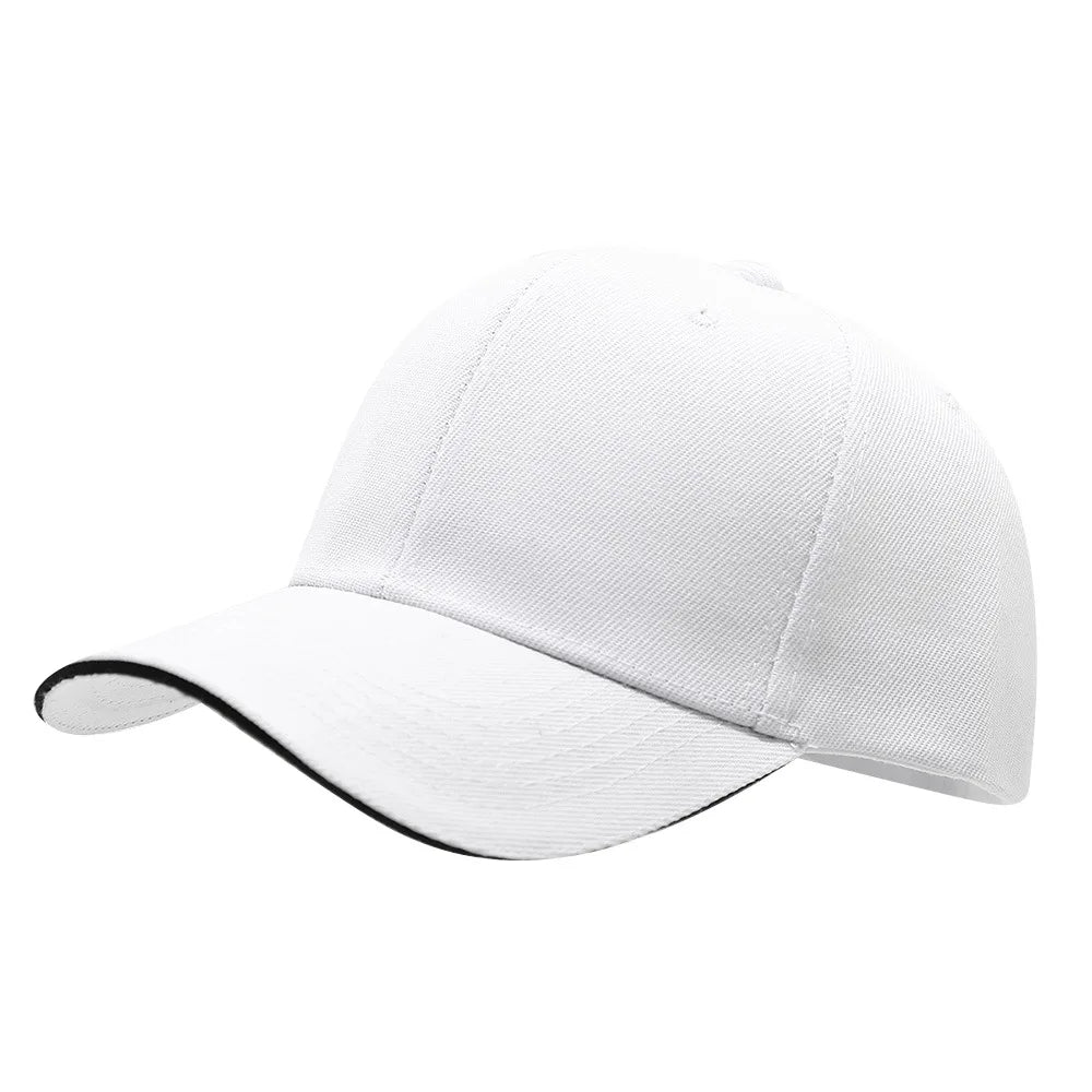 Klassische Baseballkappe | Herren & Damen Freizeit Einfarbige Kappe | Outdoor Reise Mode Baseballcap Kaufschwan® Weiß Einstellbar