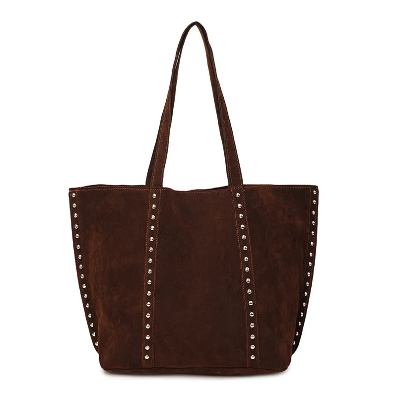 Modische Damen Schultertasche aus Mikrofaser – Hochwertige Retro Sweet Handtasche | Große Tasche mit Pailletten für Frauen Kaufschwan® Braun
