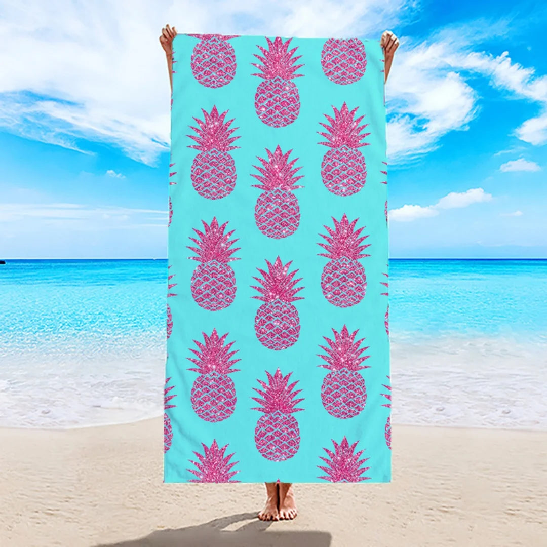 Buntes Ananas Motiv Handtuch – Schnell Trocknend & Saugfähig | Weiches Mikrofaser Reise-, Sport-, Bade- & Strandtuch Kaufschwan®