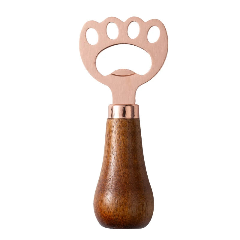 Katzenpfoten Flaschenöffner – Edelstahl & Akazienholz Bar Werkzeug Kaufschwan® Design 4