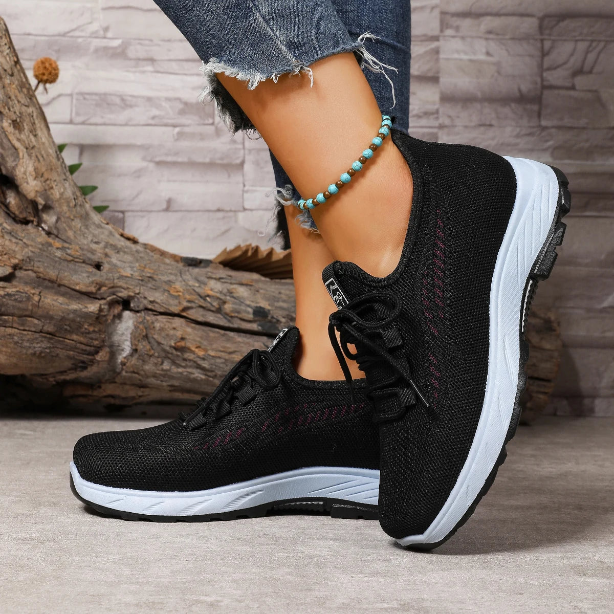 Damen Sportschuhe – Atmungsaktive Slip-On Freizeitschuhe mit Kunstfell Futter | Weiche Rutschfeste Winter Schuhe Kaufschwan®